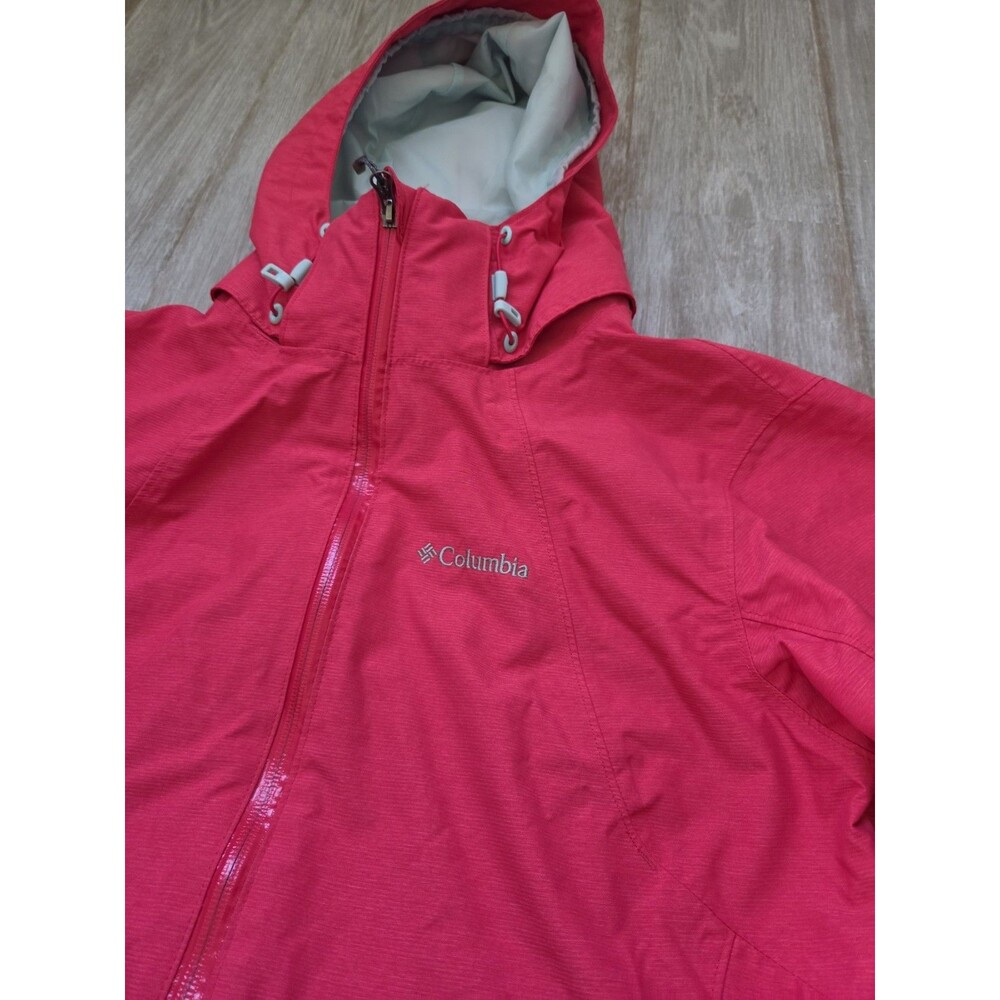 Columbia Omni-Tech Interchange Waterproof Hooded Jacket Pink Womens XL EUC - Picture 2 of 9